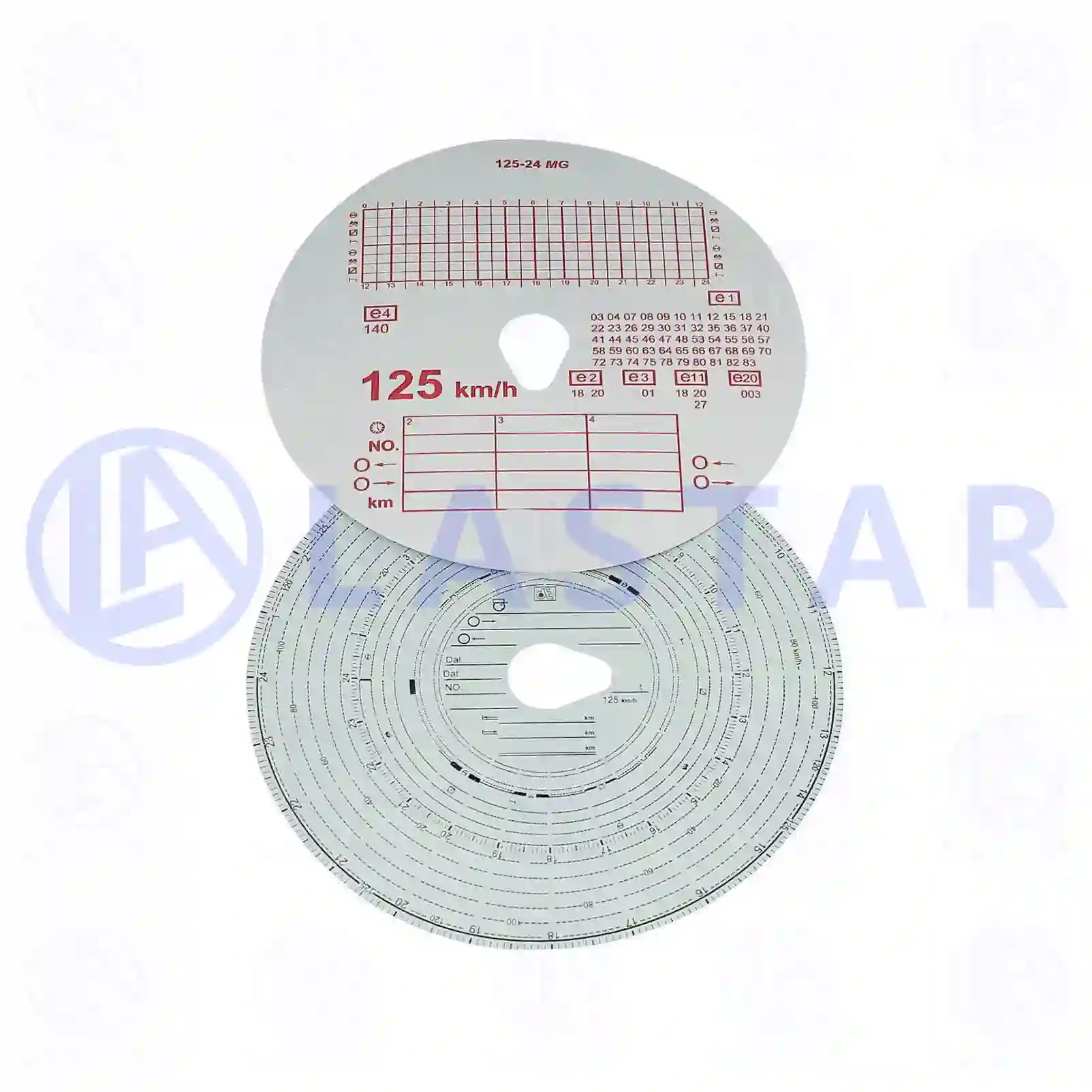  Tachograph disc set, 1 day, 125 km/h || Lastar Spare Part | Truck Spare Parts, Auotomotive Spare Parts